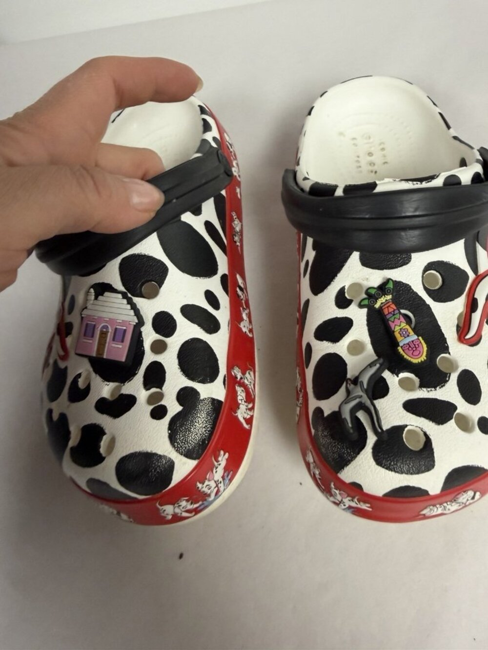 CROCS Fun Lab Unisex 101 Dalmatians Clog Junior Sz 13 Puppy Shoes Dogs - Picture 6 of 13
